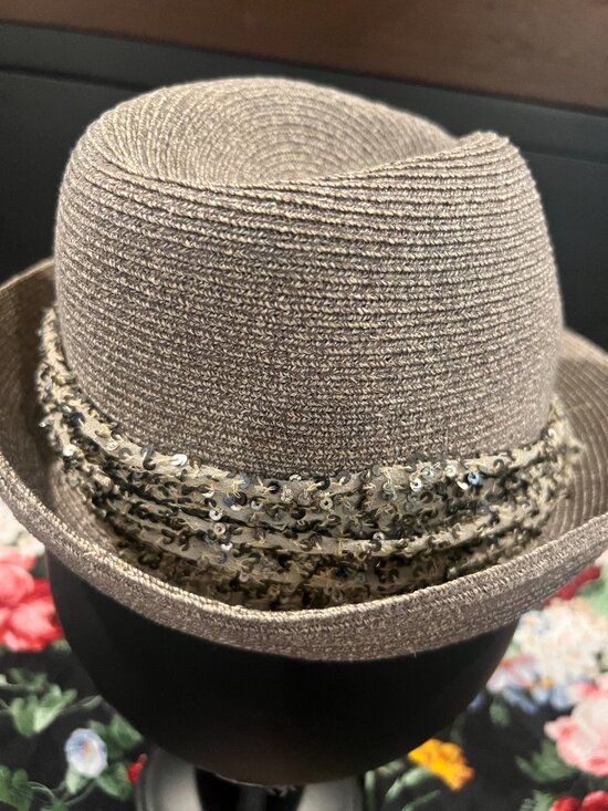 Eugenia Kim Max Gray Fedora Sequin Band M NWT Sealed Deadstock main image 4
